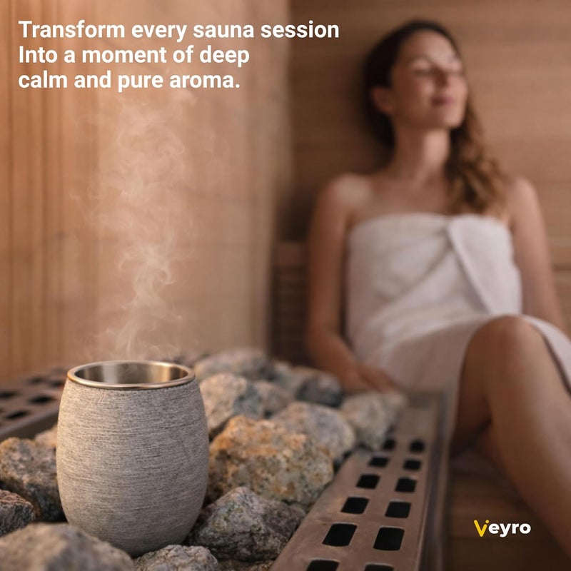 Veyro Large Sauna Diffuser – Natural Stone Aroma Cup for Essential Oils, Sauna Essential Oil Diffuser, Sauna Aromatherapy Bowl, Gifts for a Sauna Accessories Luxury Stone Oil Holder - Image 4